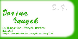 dorina vanyek business card